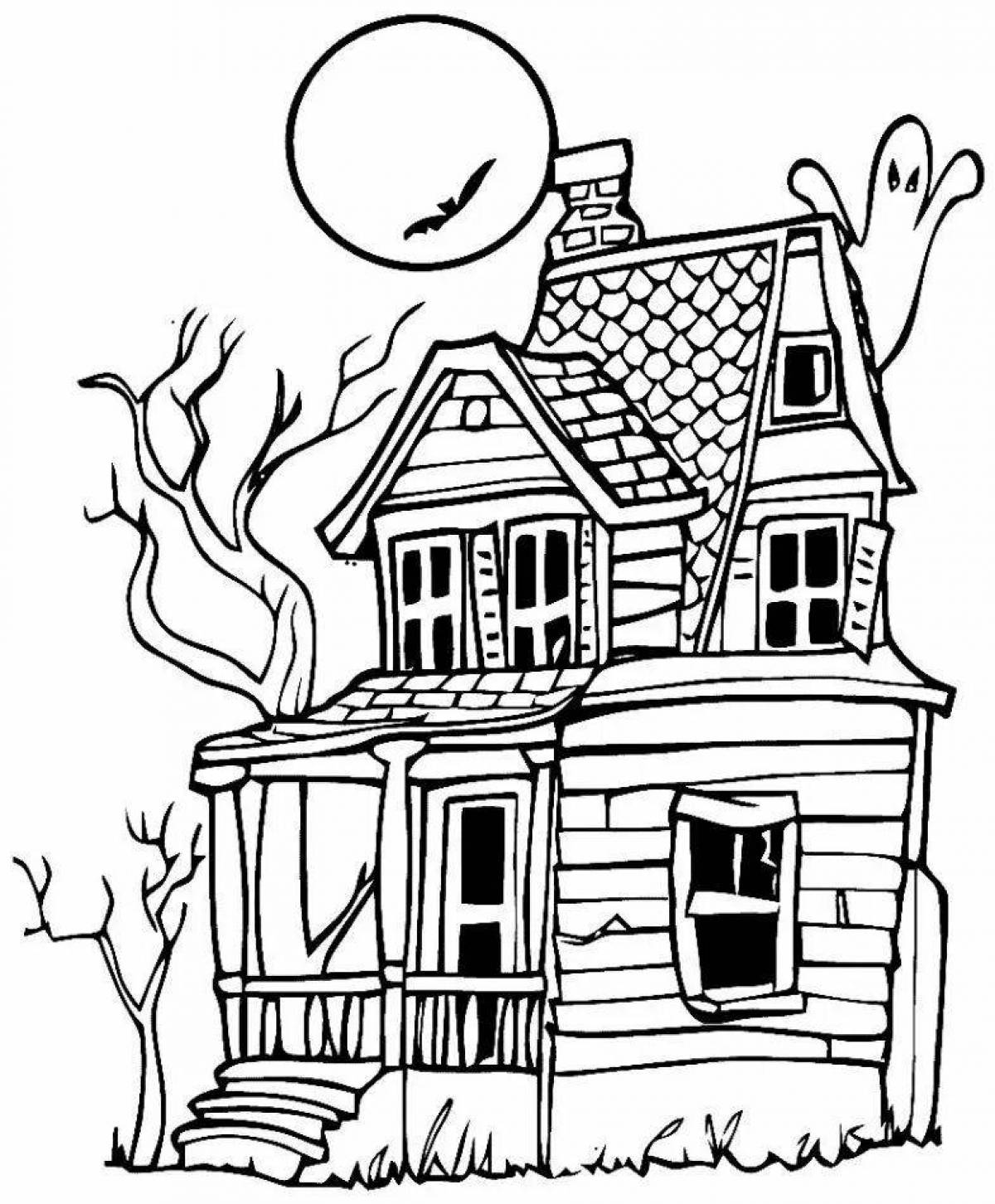 Greeting hello neighbor house coloring page