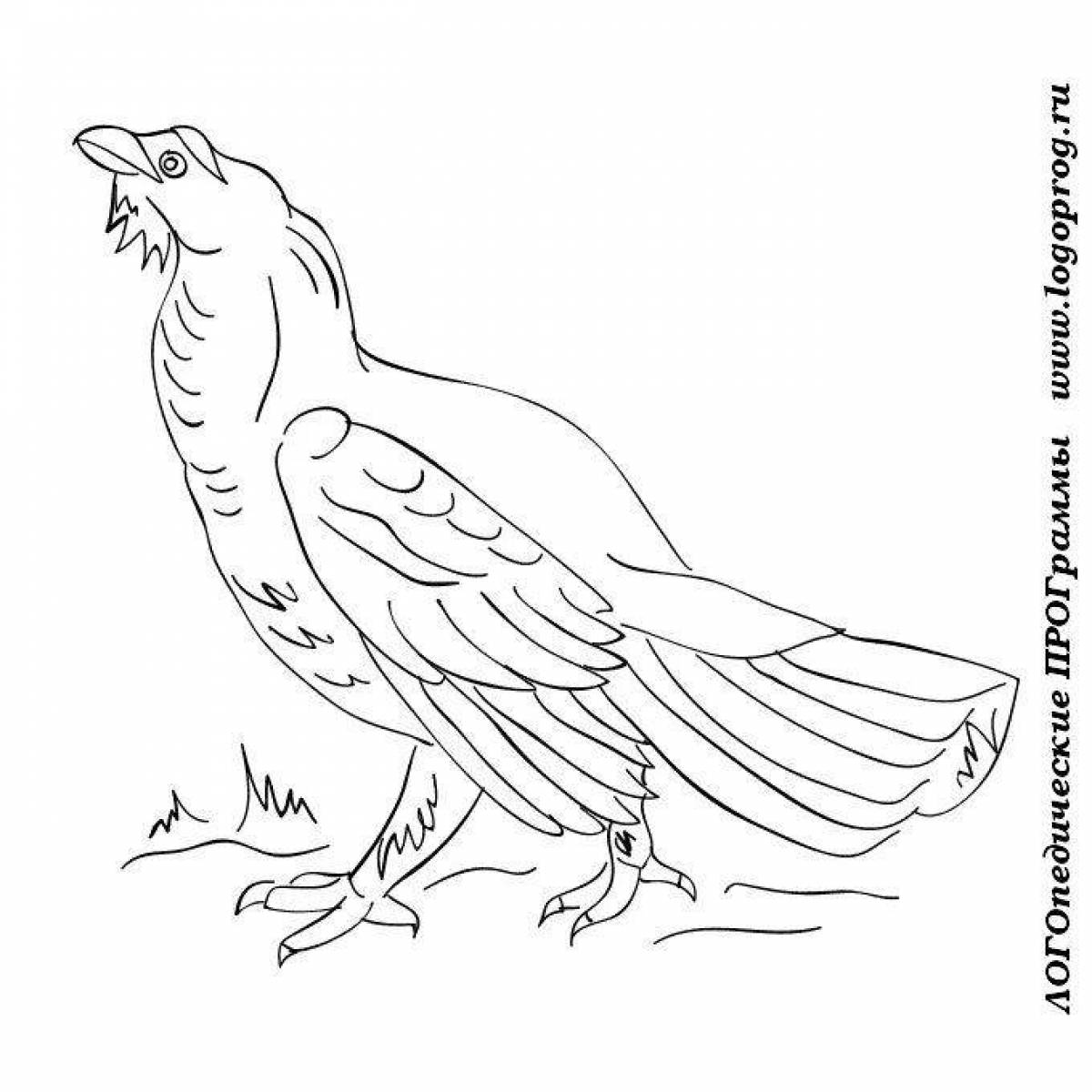 Delightful capercaillie coloring book for kids