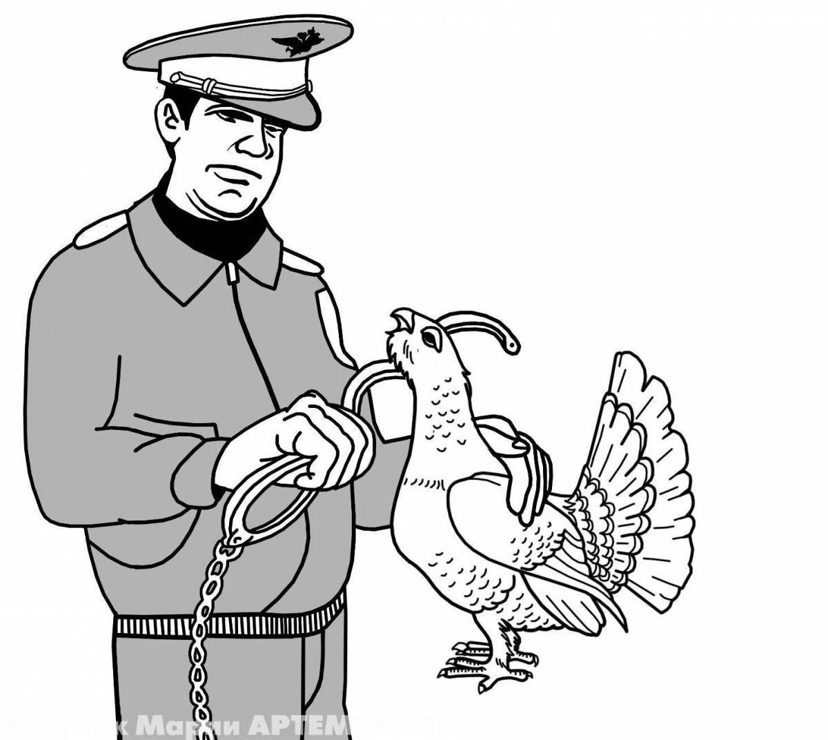 Adorable capercaillie coloring page for kids