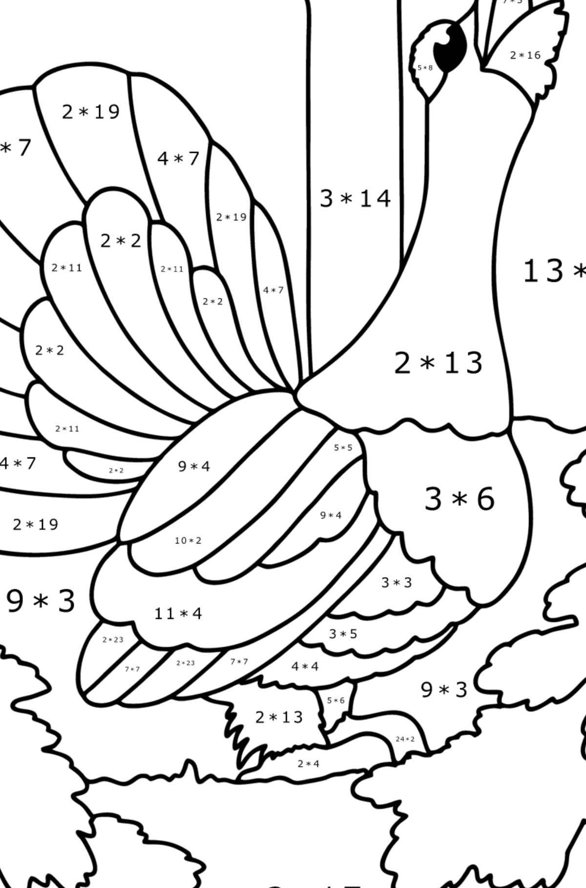 Spectacular capercaillie coloring for children