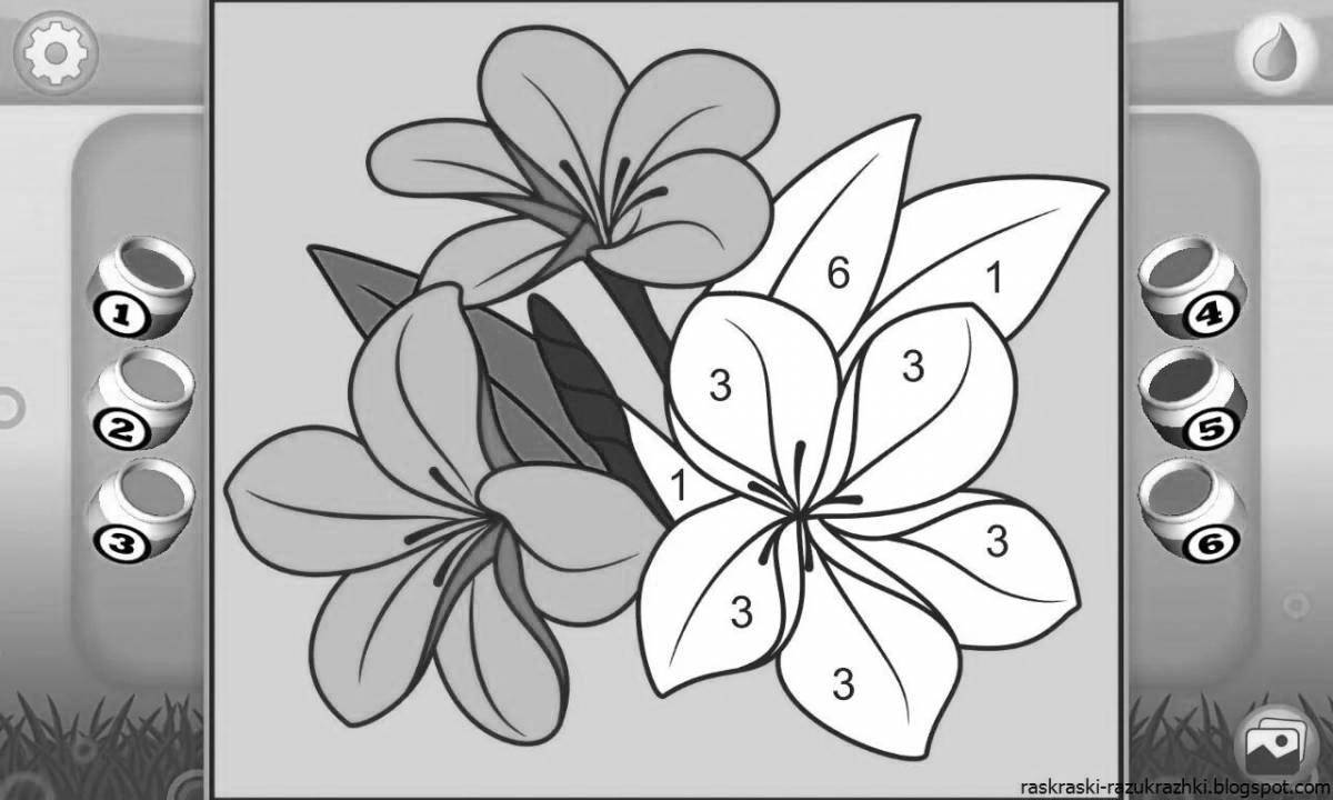 Bright oil painting coloring game
