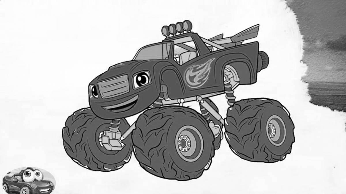 Fantastic cartoon car coloring book