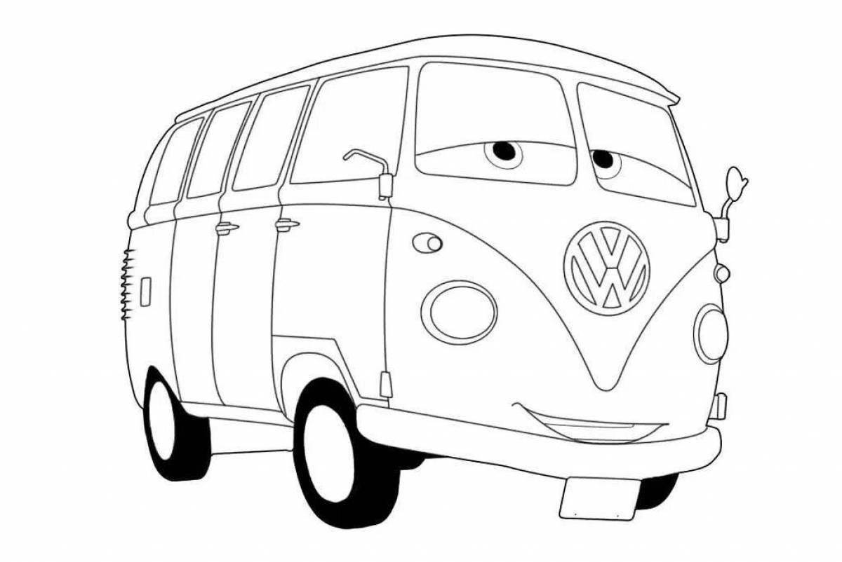 Coloring book fashionable cartoon car