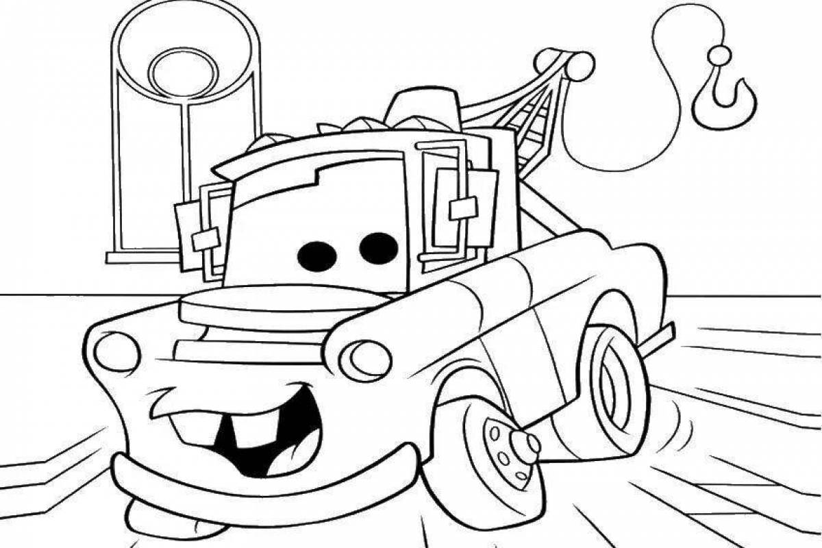 Coloring smooth cartoon car