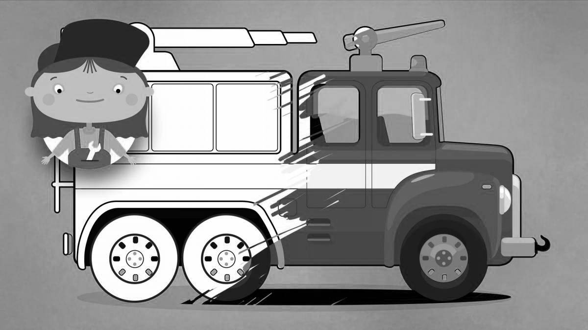 Fearless cartoon car coloring page