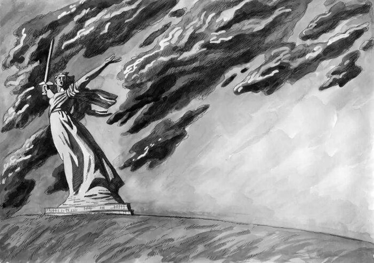 Delightful coloring Mamaev Kurgan Volgograd