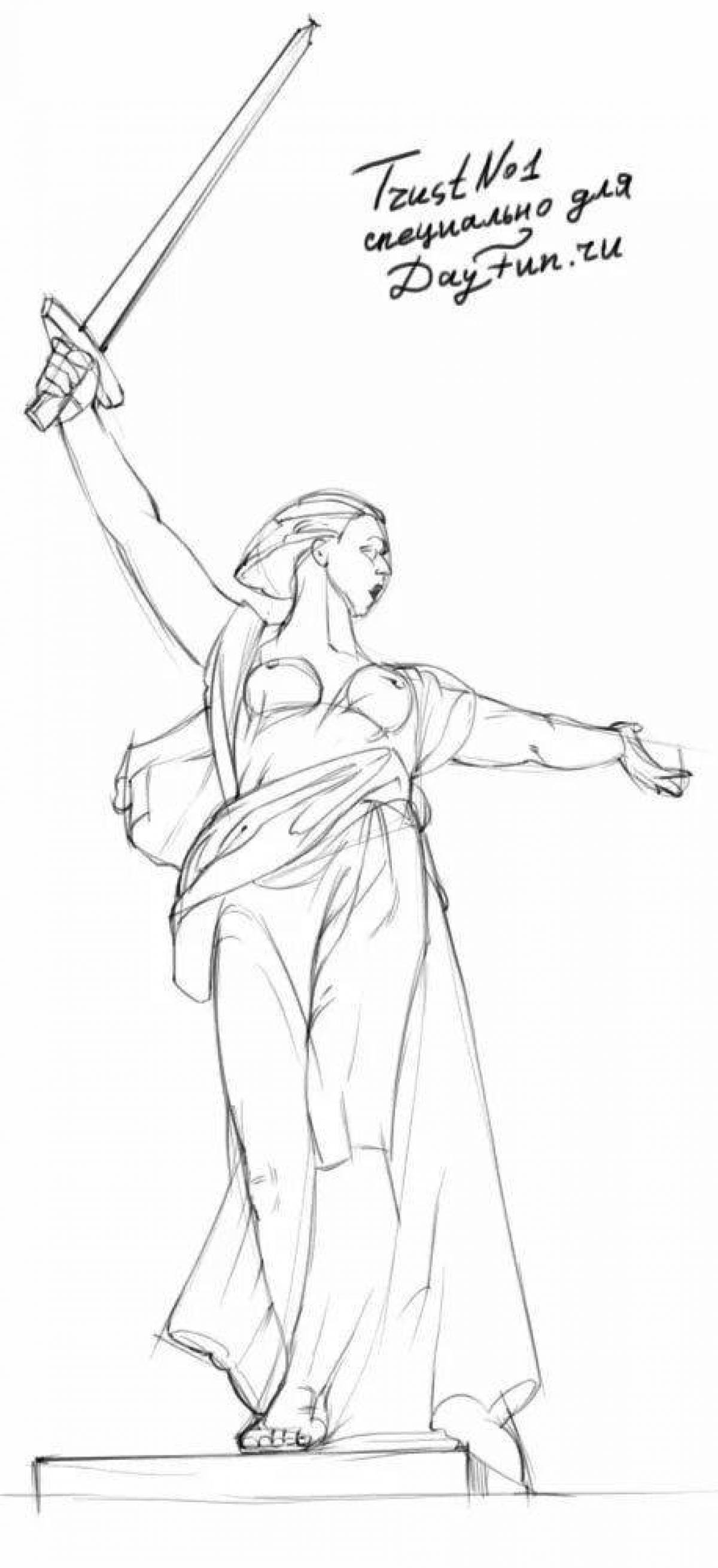 Animated coloring Mamaev Kurgan Volgograd