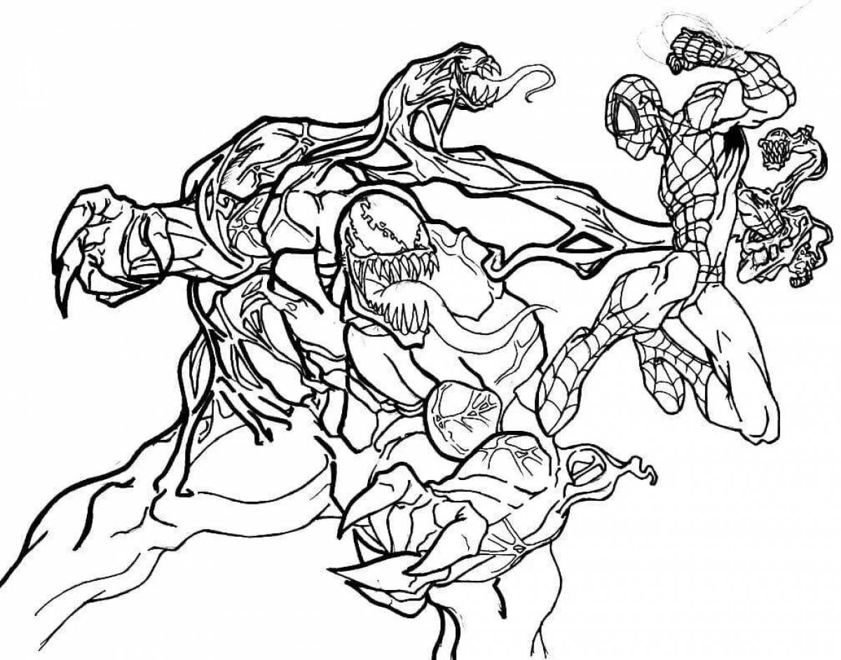 Фото Привлечение carnage и spider man coloring page