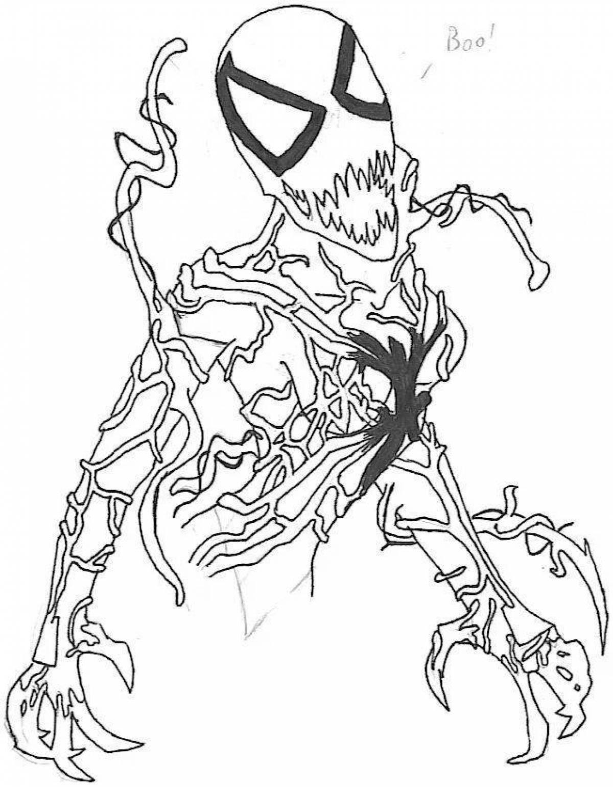 Фото Intense carnage and spider man coloring page