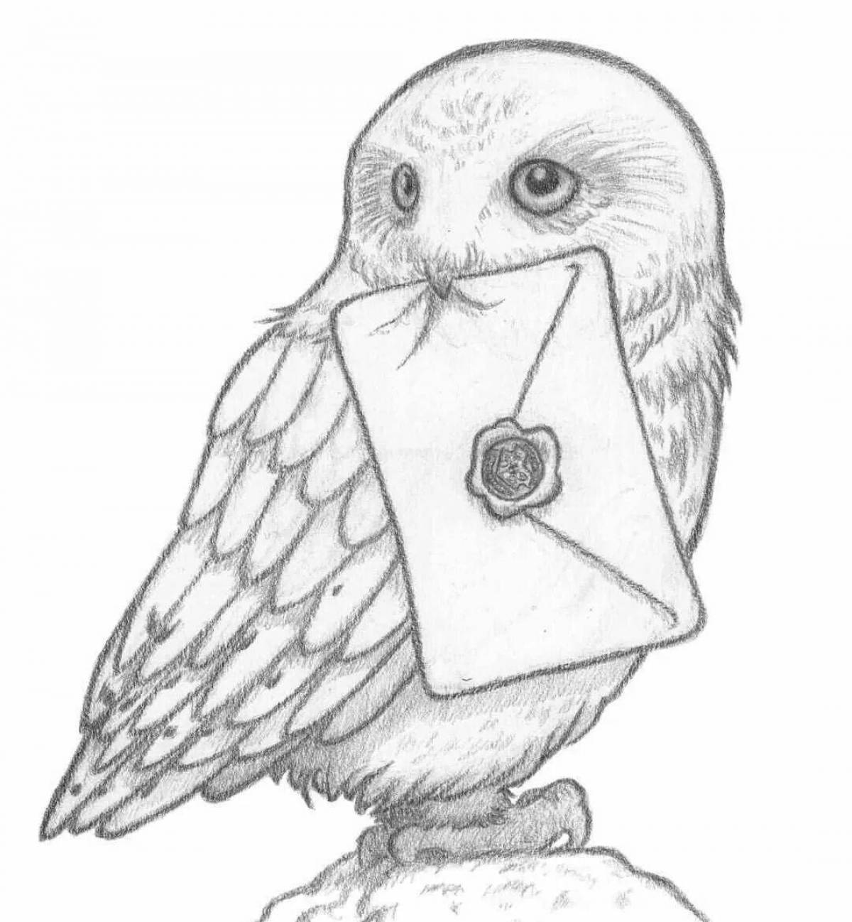 Great harry potter owl coloring page