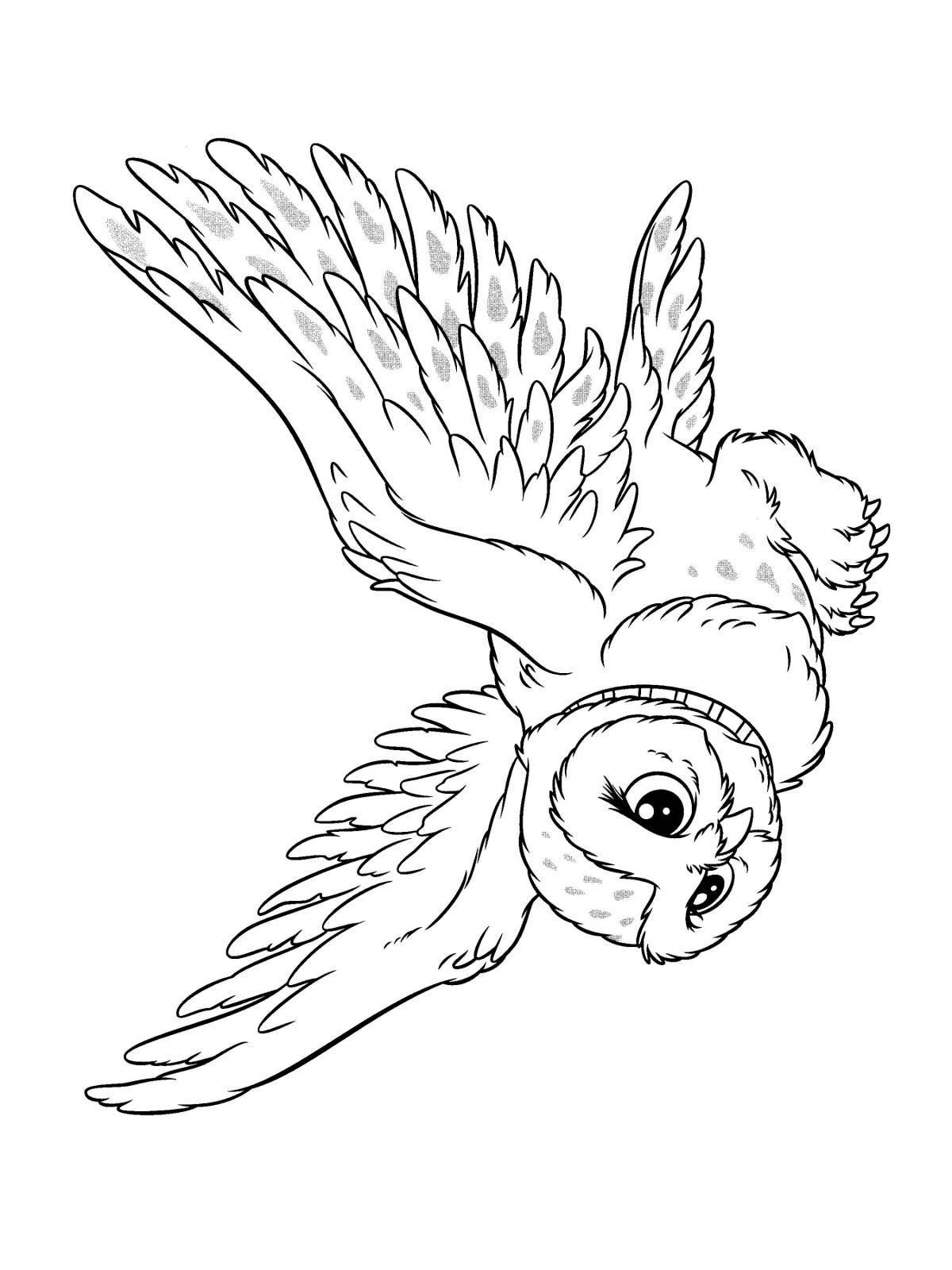 Adorable harry potter owl coloring page
