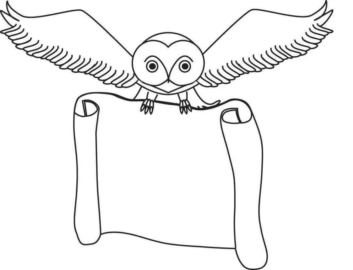 Harry Potter's witty owl coloring page