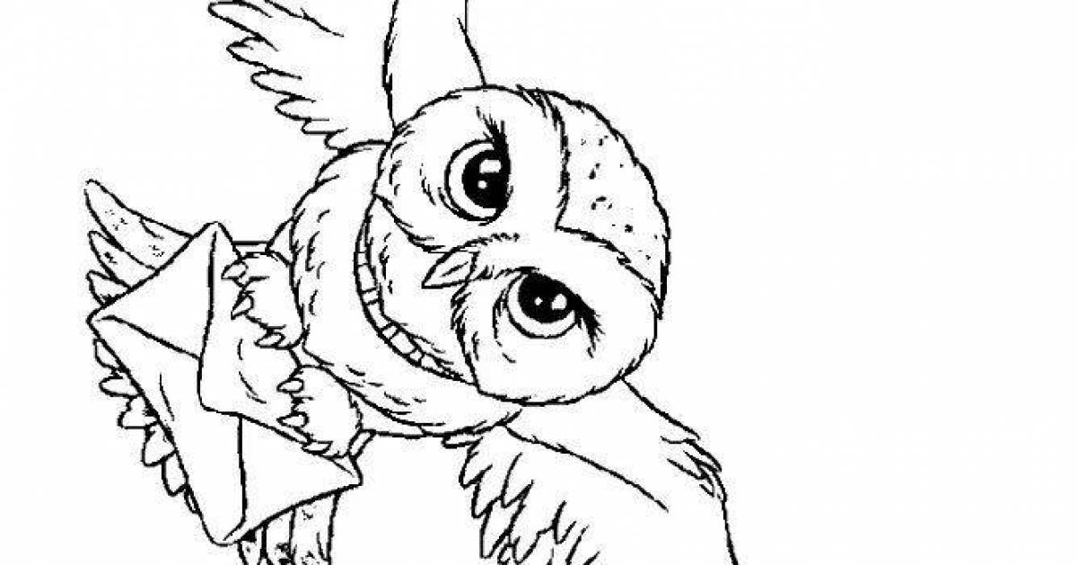 Harry potter magnanimous owl coloring page