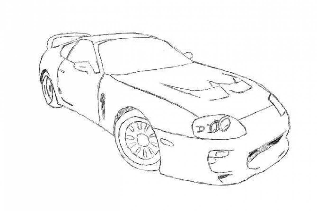 Раскраска Впечатляющая раскраска toyota supra из afterburner
