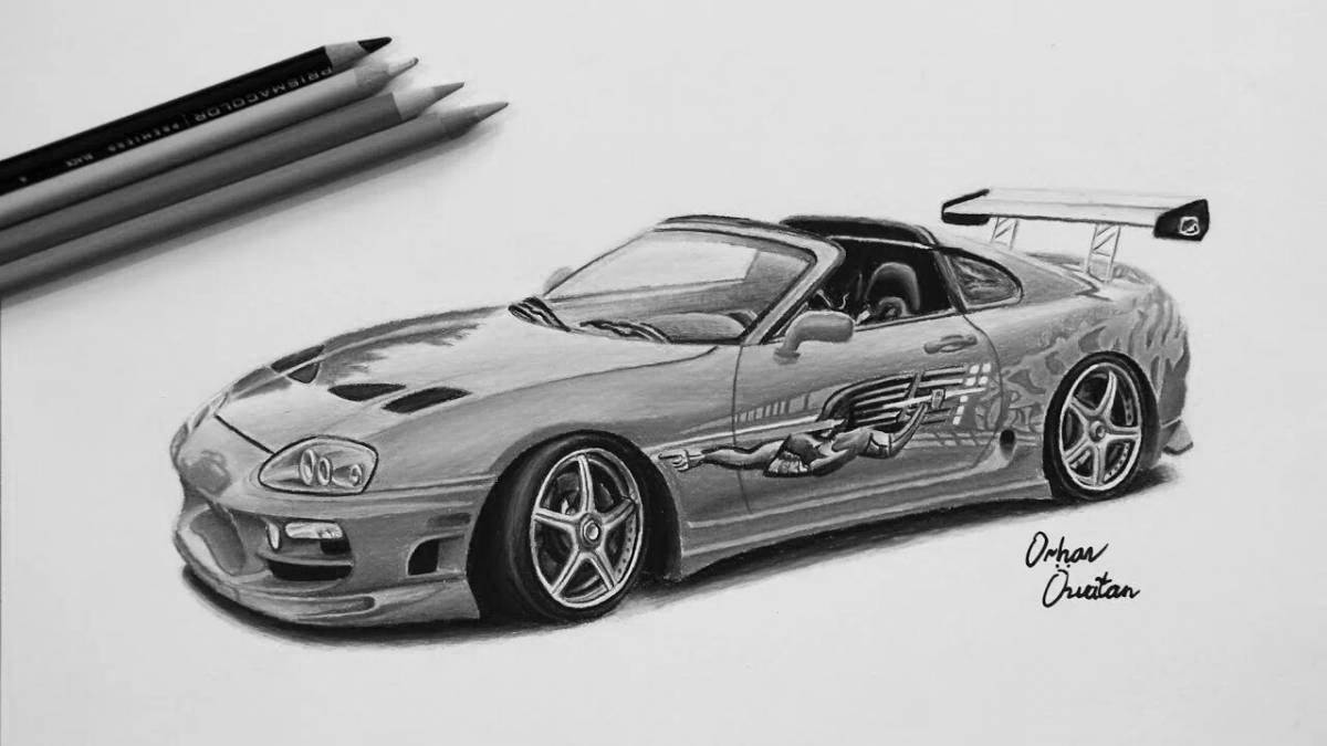 Роскошная раскраска toyota supra из afterburner