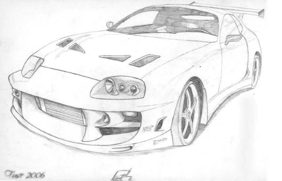 Beautiful coloring of toyota supra from afterburner