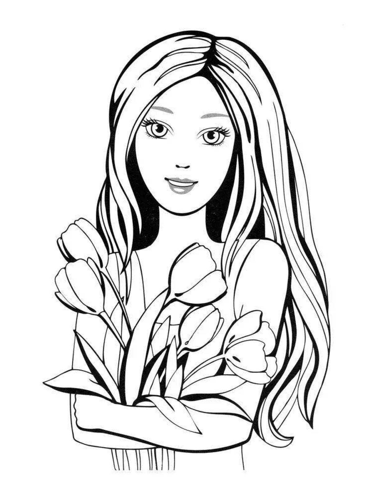 Luxury coloring book for girls
