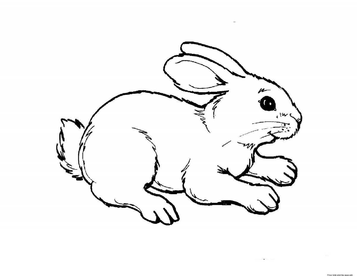 Фото Анимированная раскраска для детей заяц зимой