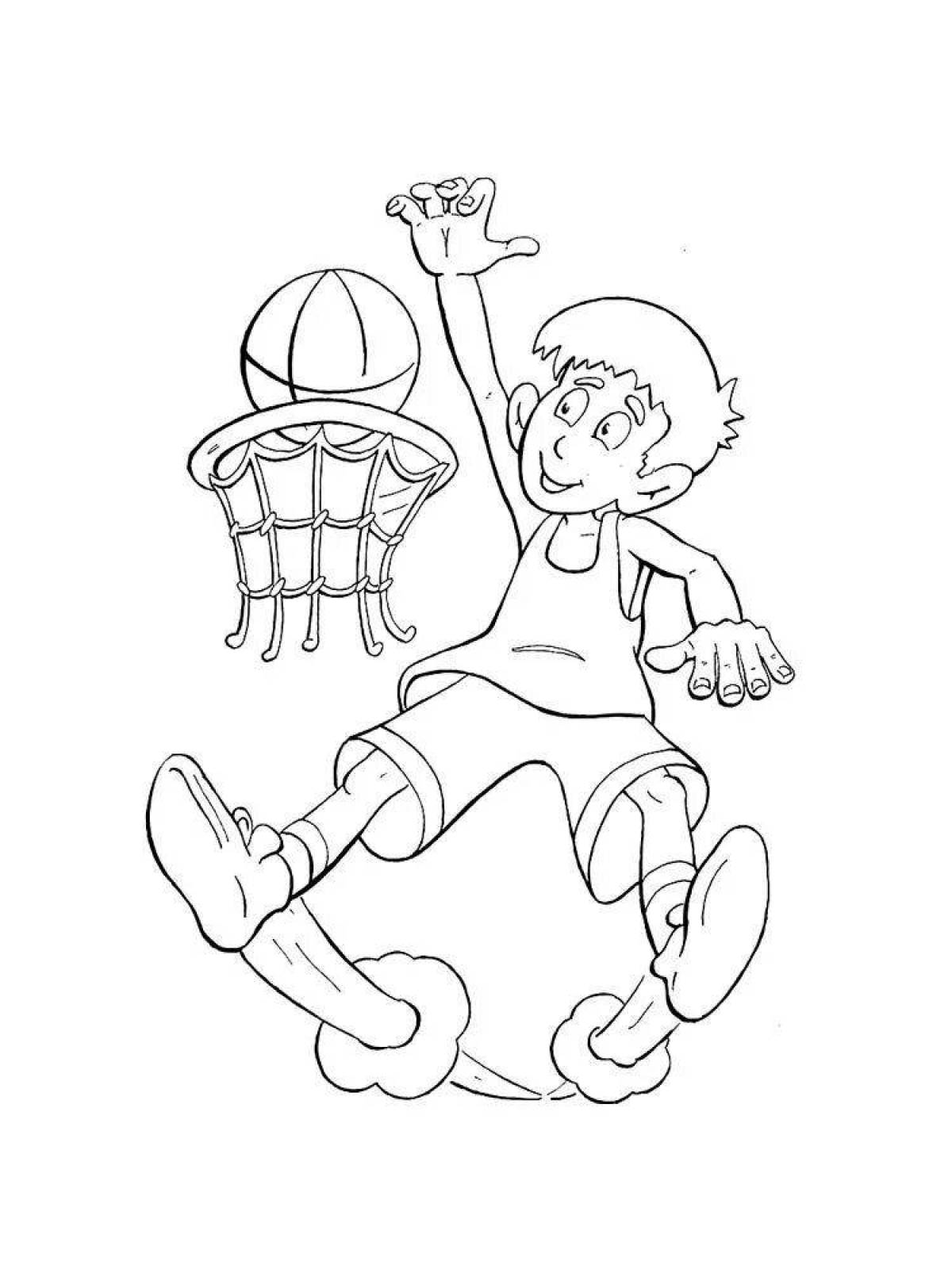 Radiant coloring page healthy lifestyle drawing