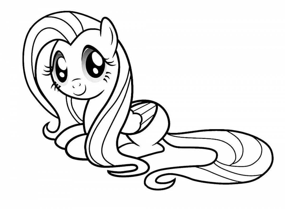 Joyful coloring fluttershy pony my little