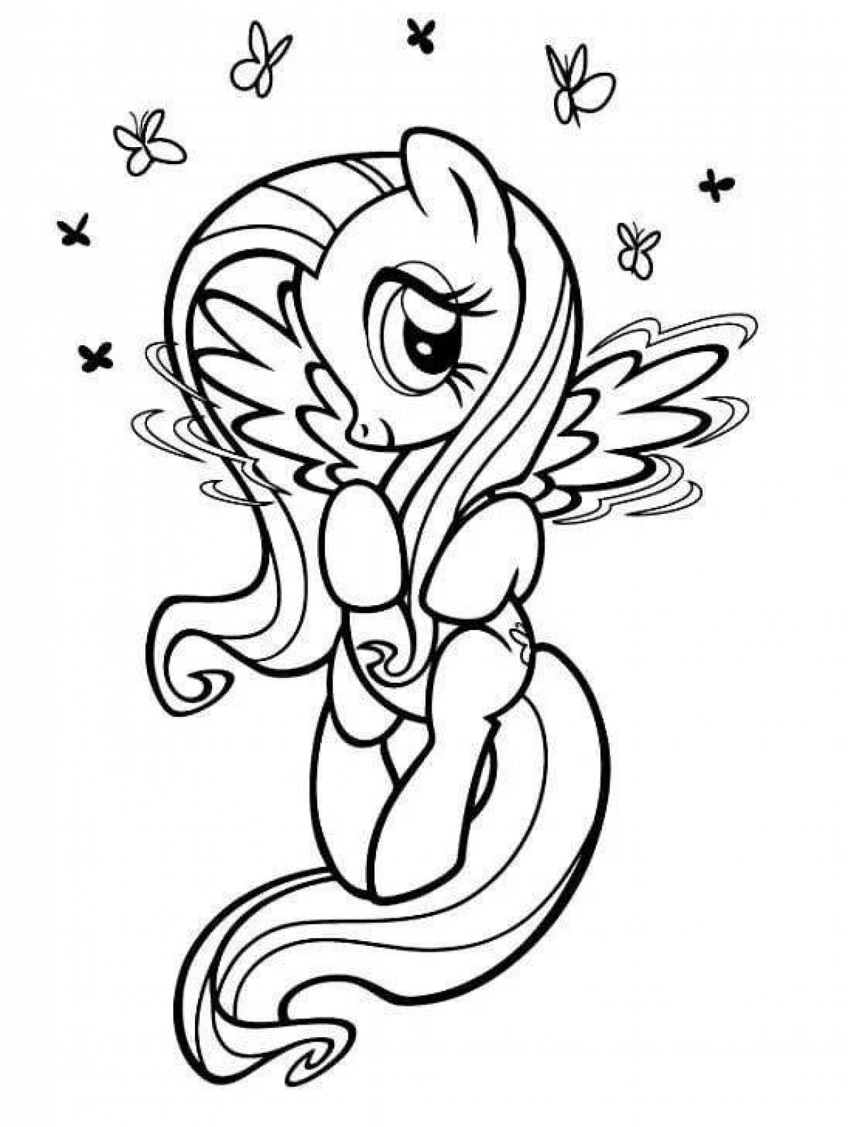 Coloring radiant fluttershy pony my little