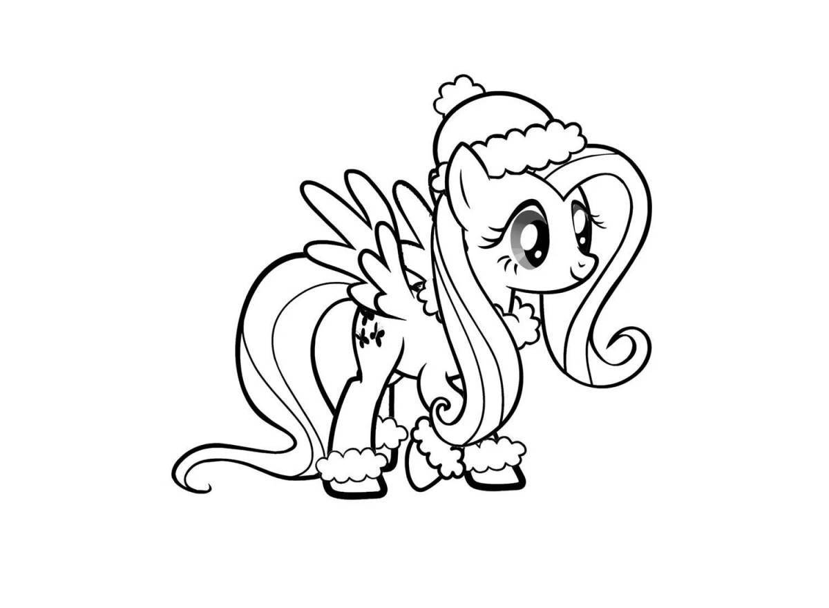 Playtime coloring page fluttershy pony my little