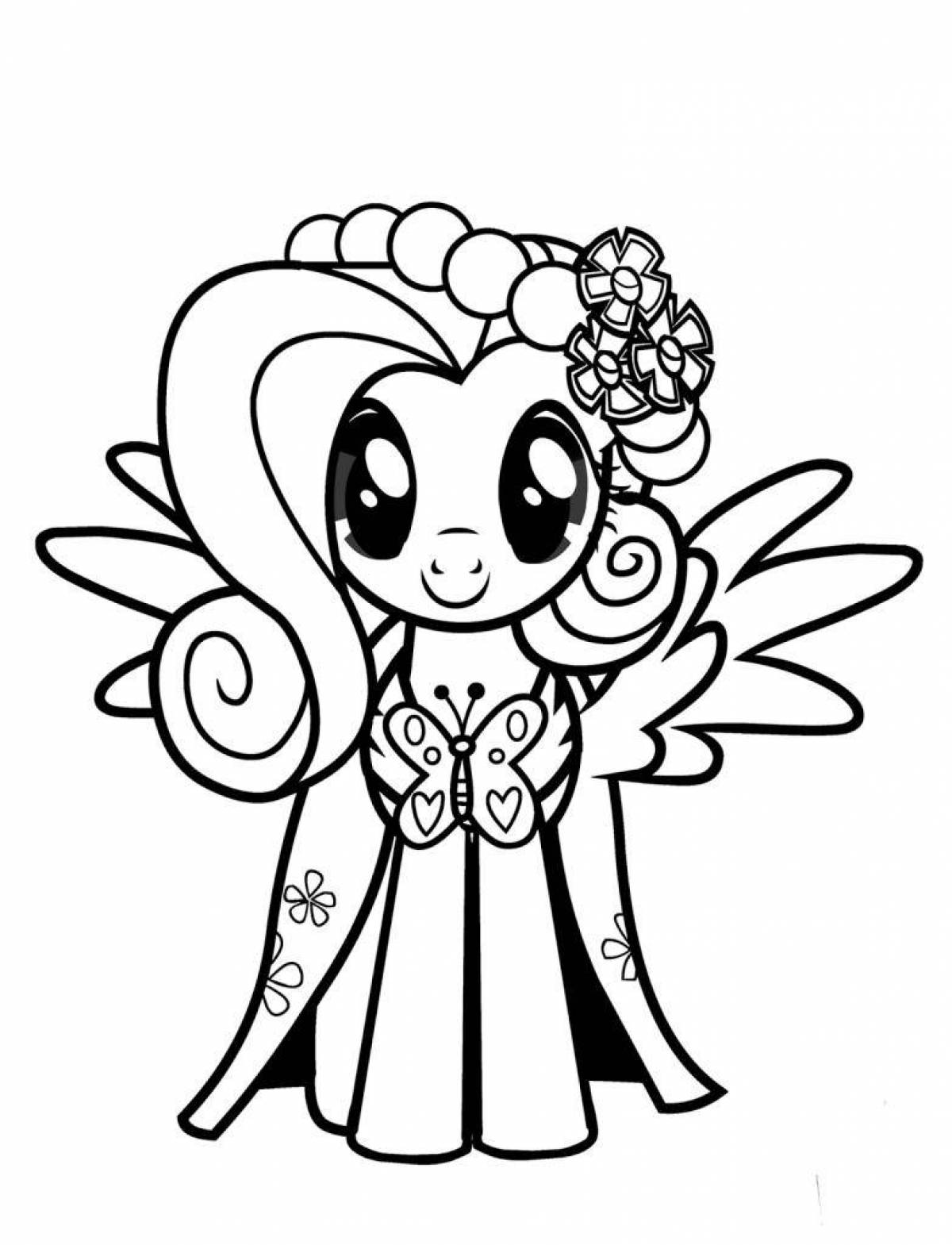 Funny coloring fluttershy pony my little