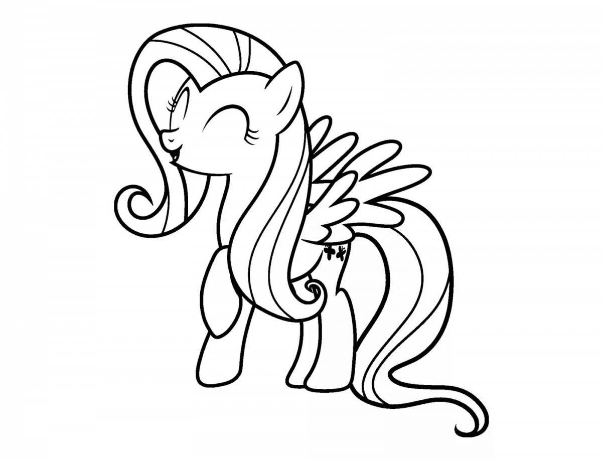 Blissful coloring fluttershy pony my little