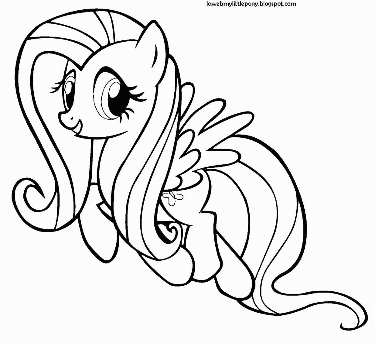 Coloring exalted fluttershy pony my little