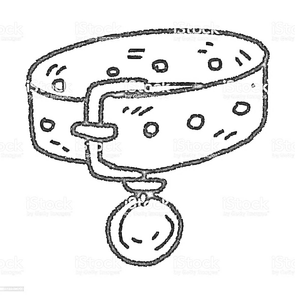 На раскраске изображено: Ошейник, Аксессуар, Пряжка, Медальон