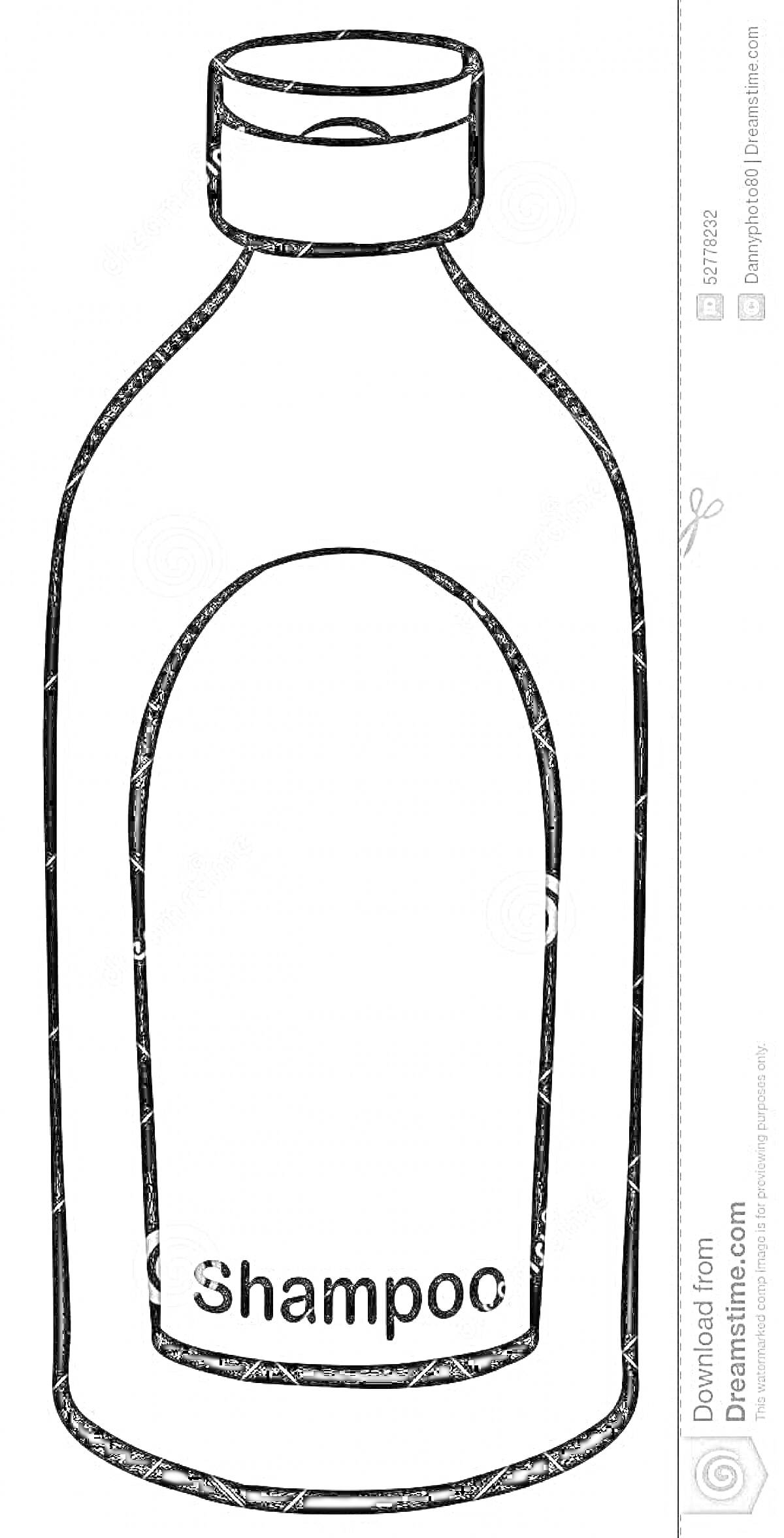 На раскраске изображено: Шампунь, Бутылка, Уход за волосами