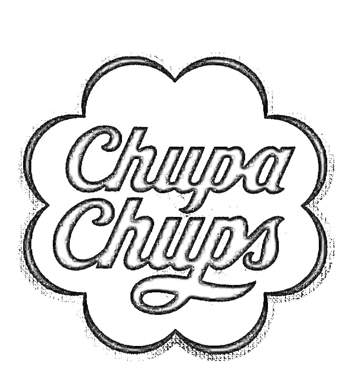 Раскраска Логотип Chupa Chups в форме цветка