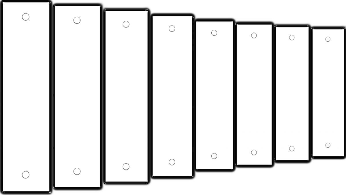 Раскраска Металлофон с восемью пластинами