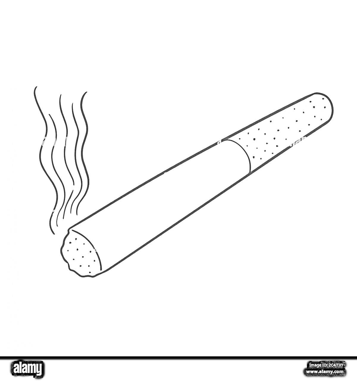 На раскраске изображено: Сигарета, Курение, Дым, Табак, Здоровый образ жизни, Вредные привычки