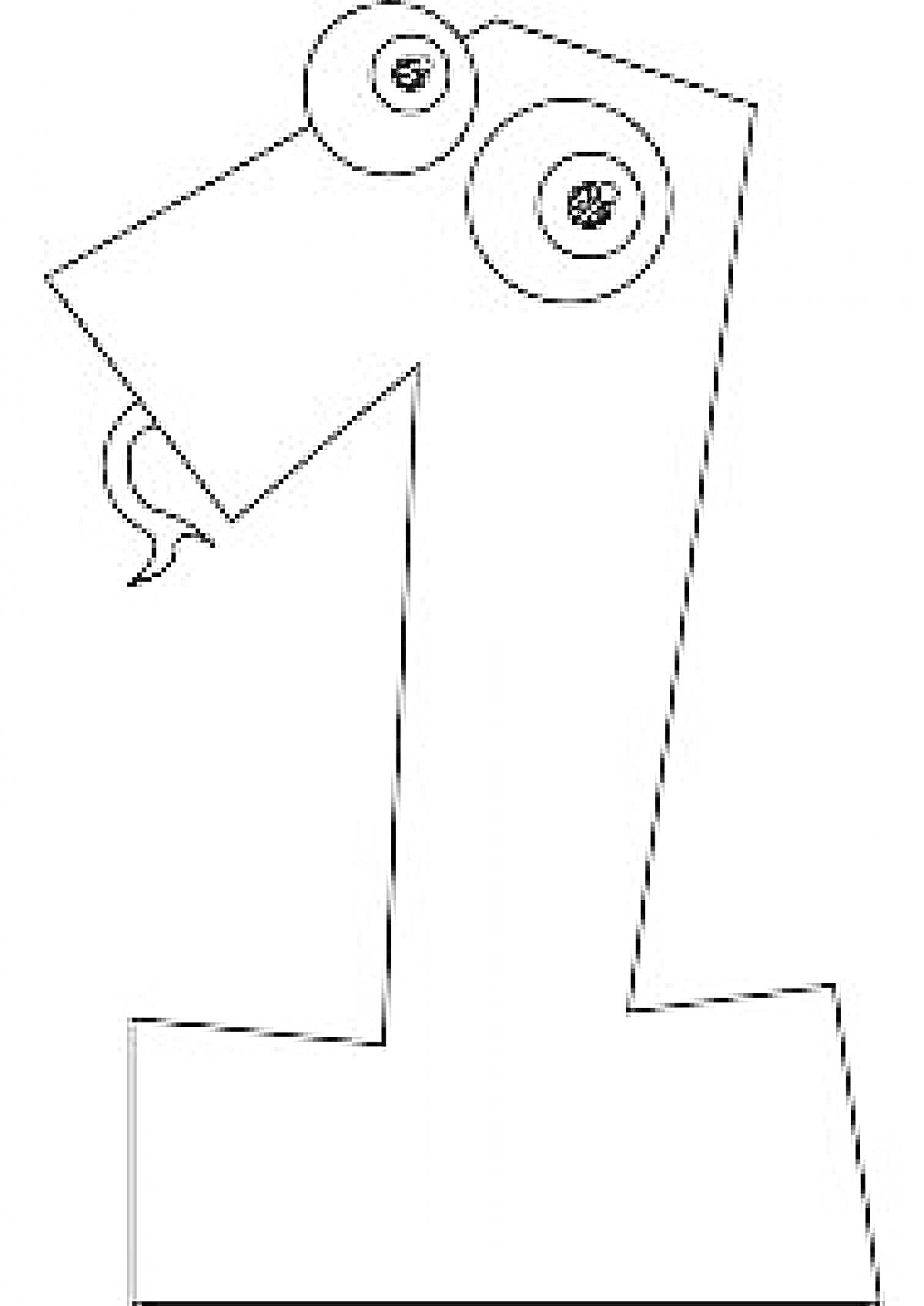 Раскраска Цифра 1 с глазами и язычком