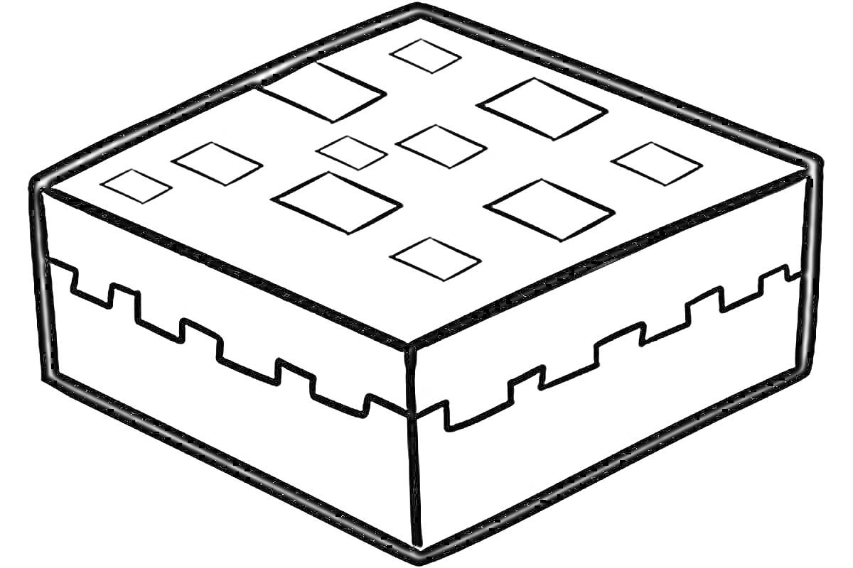 Раскраска Коробка с квадратными узорами