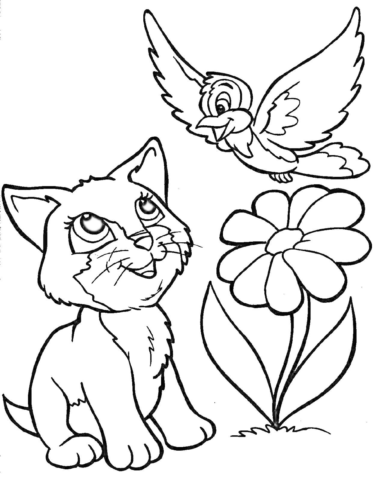 На раскраске изображено: Птица, Животные, Природа