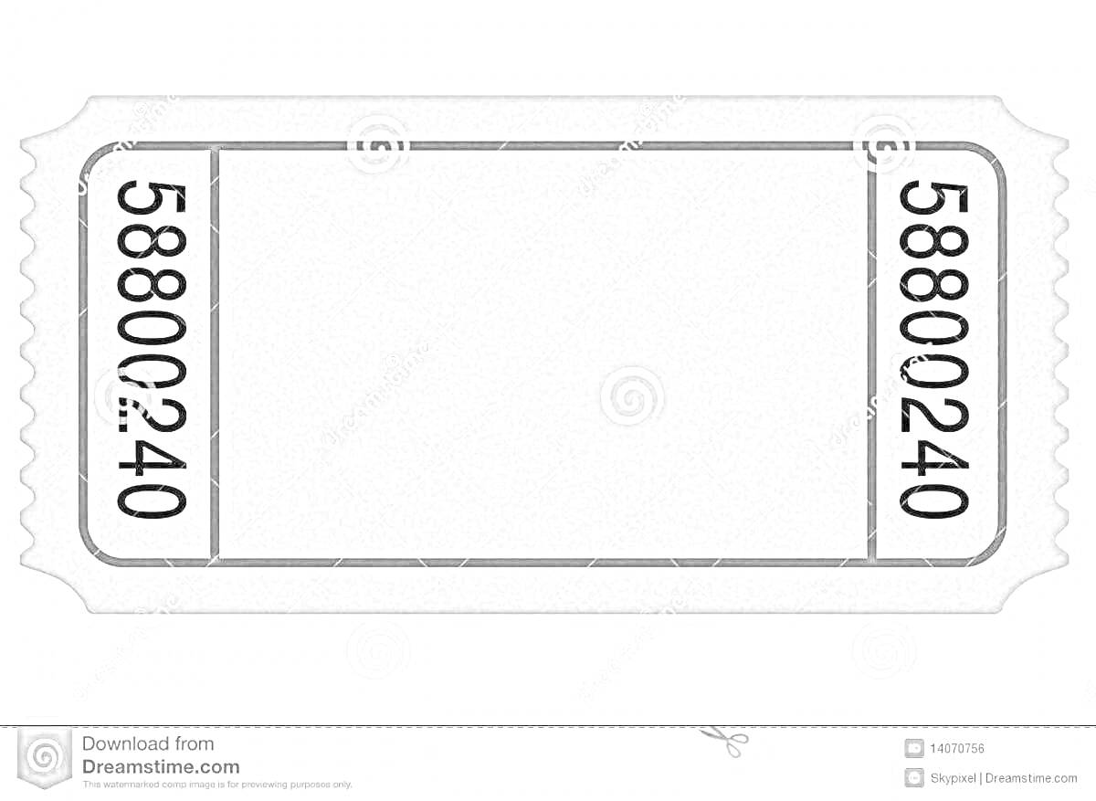 На раскраске изображено: Билет, Для детей