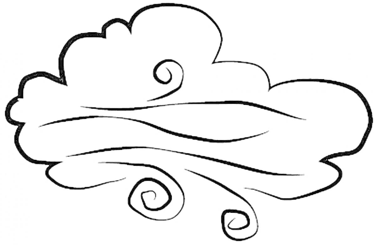 На раскраске изображено: Ветер, Завихрения, Природа, Небо
