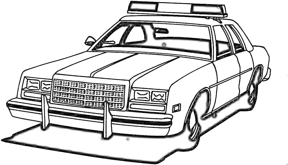 На раскраске изображено: Полицейский автомобиль, Полиция, Игра, Транспорт