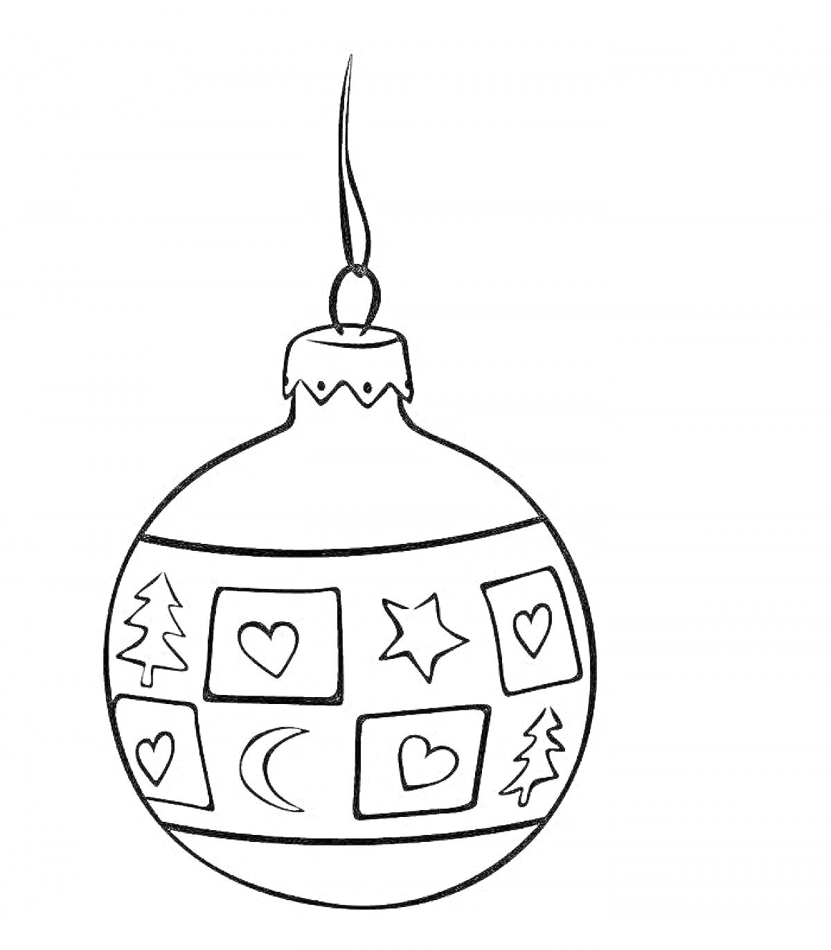 На раскраске изображено: Месяц, Рождество, Зима