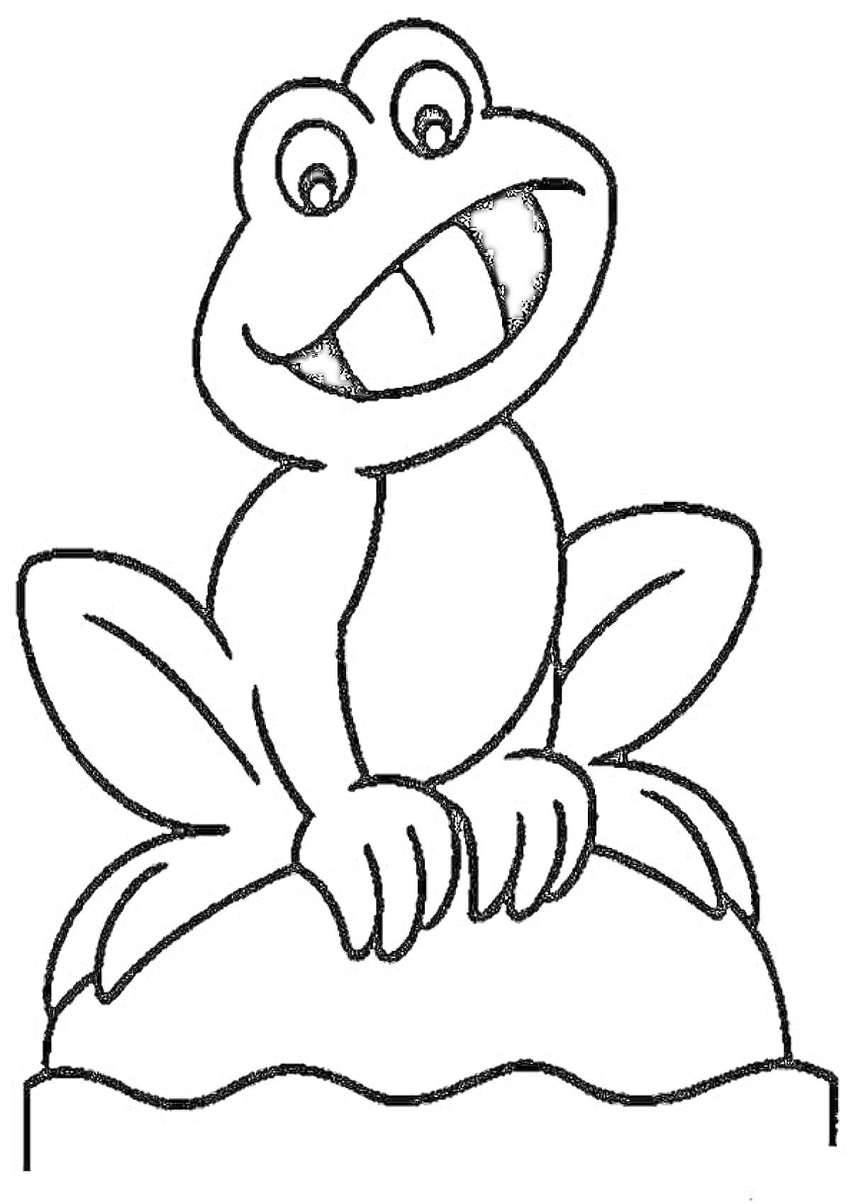 На раскраске изображено: Амфибия, Улыбка, Когти