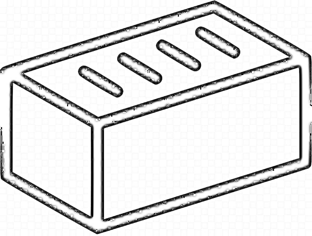 Очертание кирпича с четырьмя отверстиями