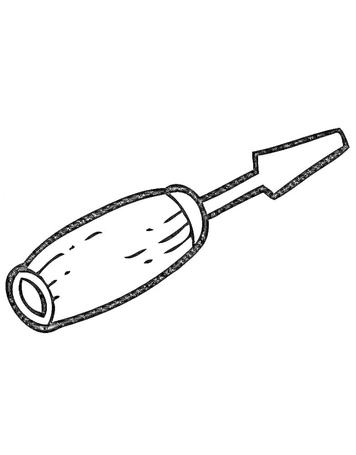 На раскраске изображено: Отвертка, Инструмент, Ручка, Стержень