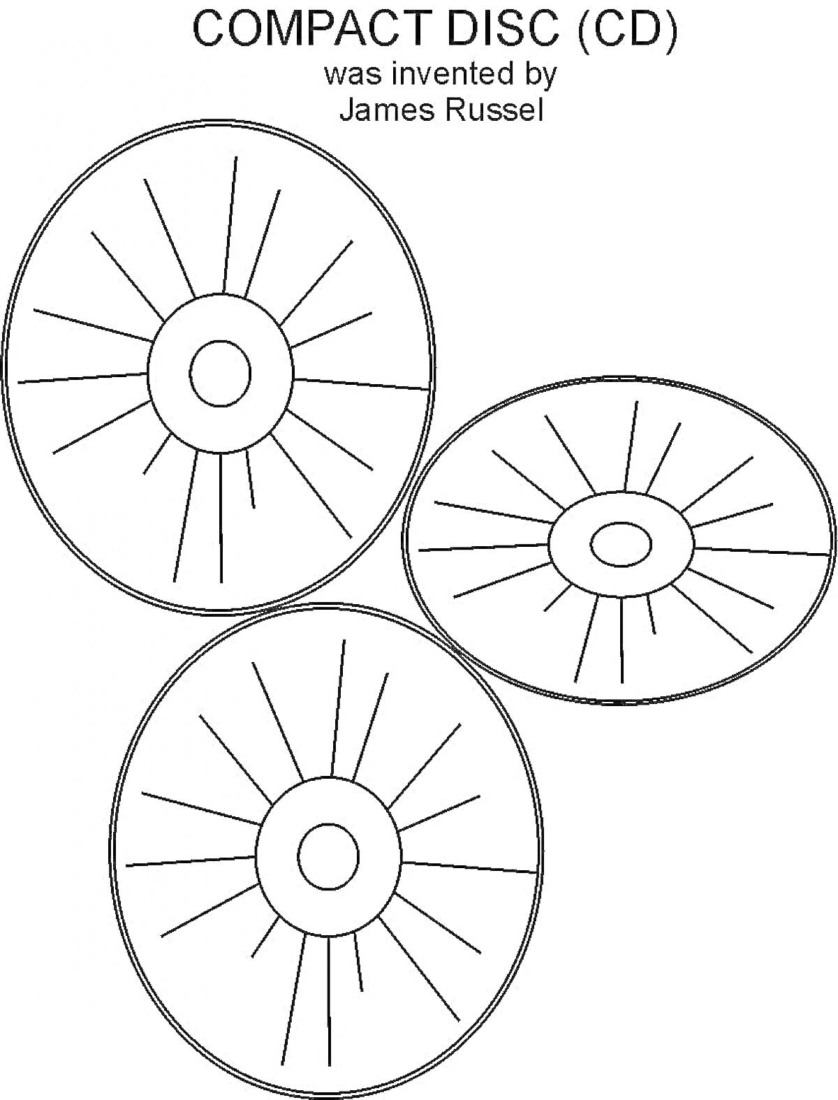 Раскраска Три компакт-диска с надписью 