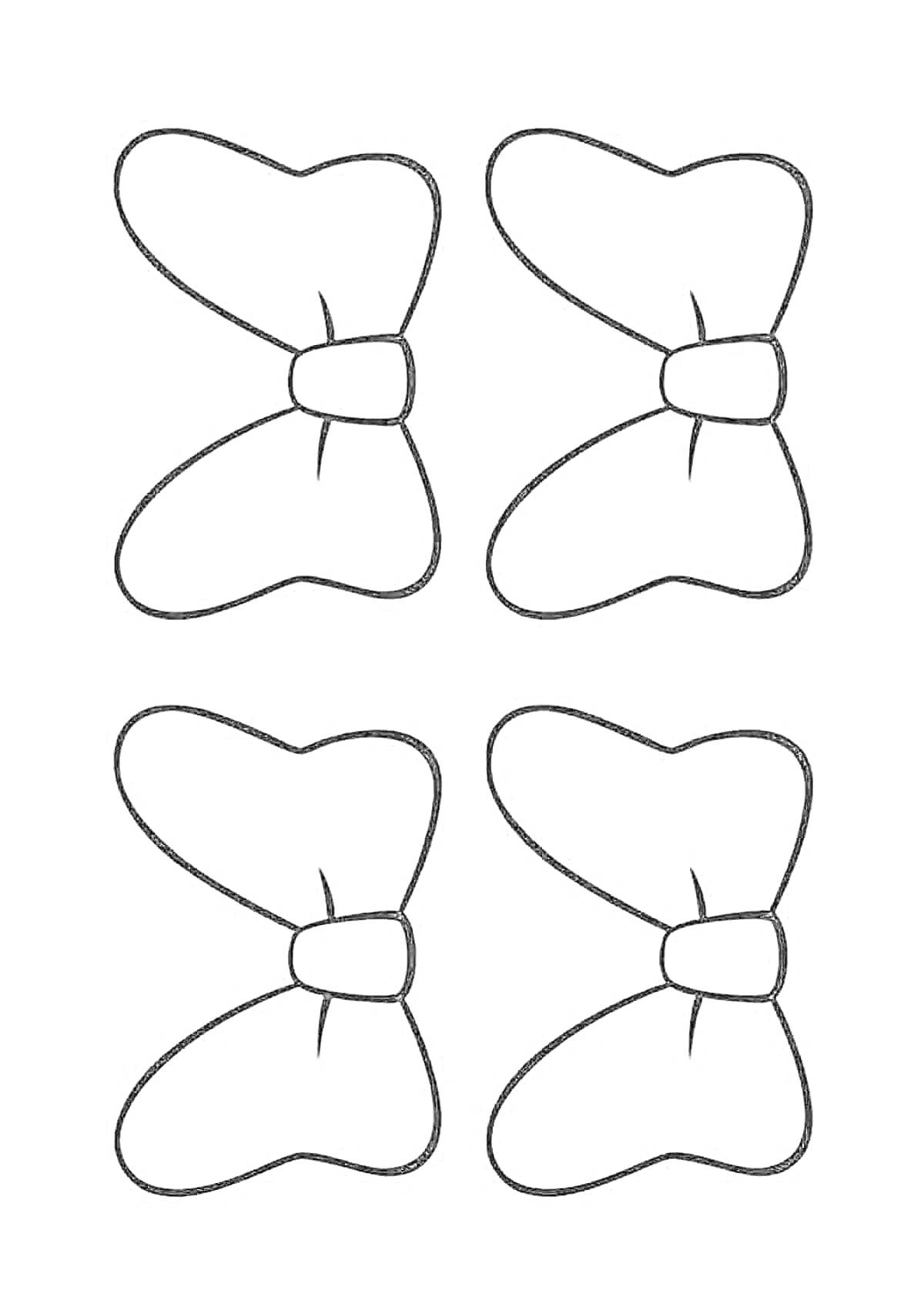 Раскраска Четыре бантика