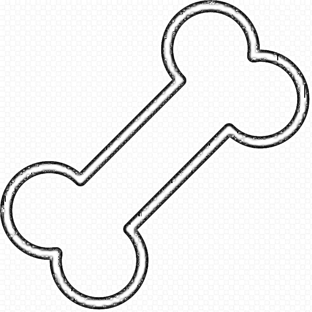 Раскраска Очертание кости для раскрашивания