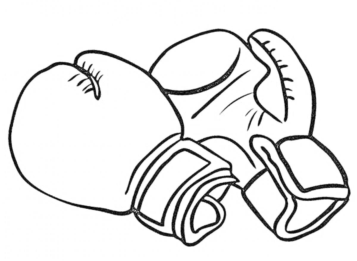 Раскраска Два боксерских перчатки на боку