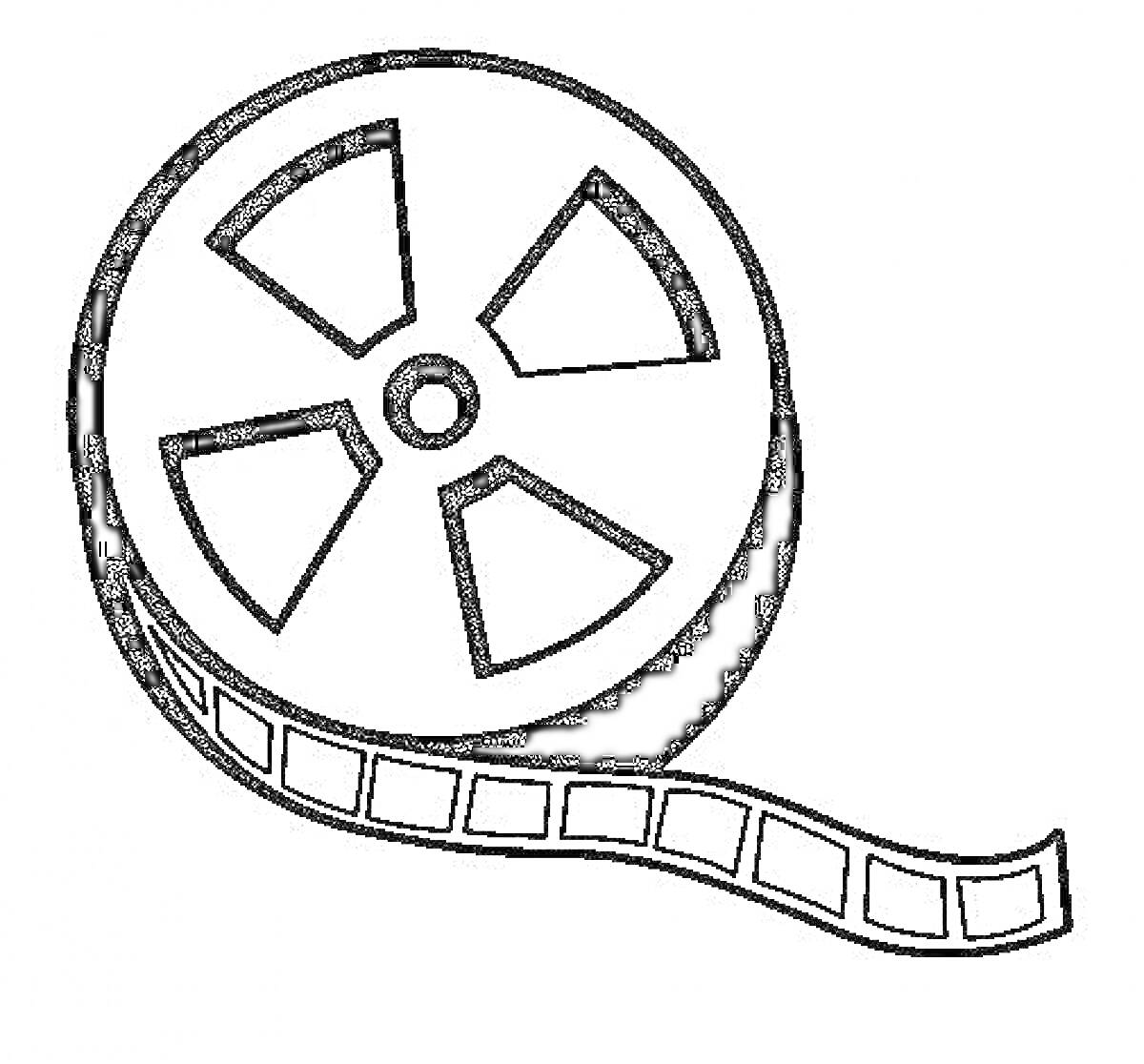 Раскраска Катушка с кинопленкой