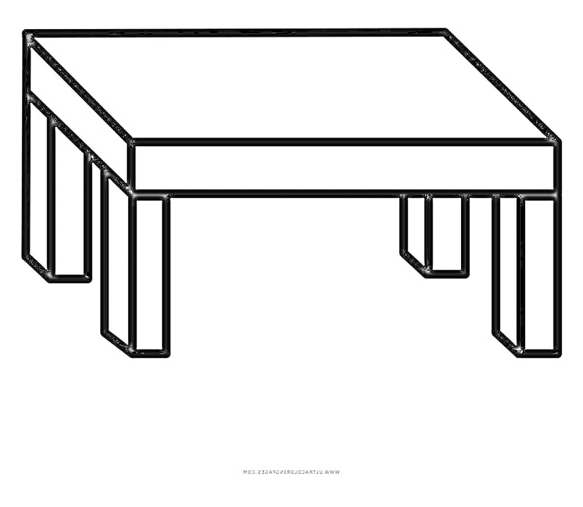 Детский стол с четырьмя ножками для раскраски